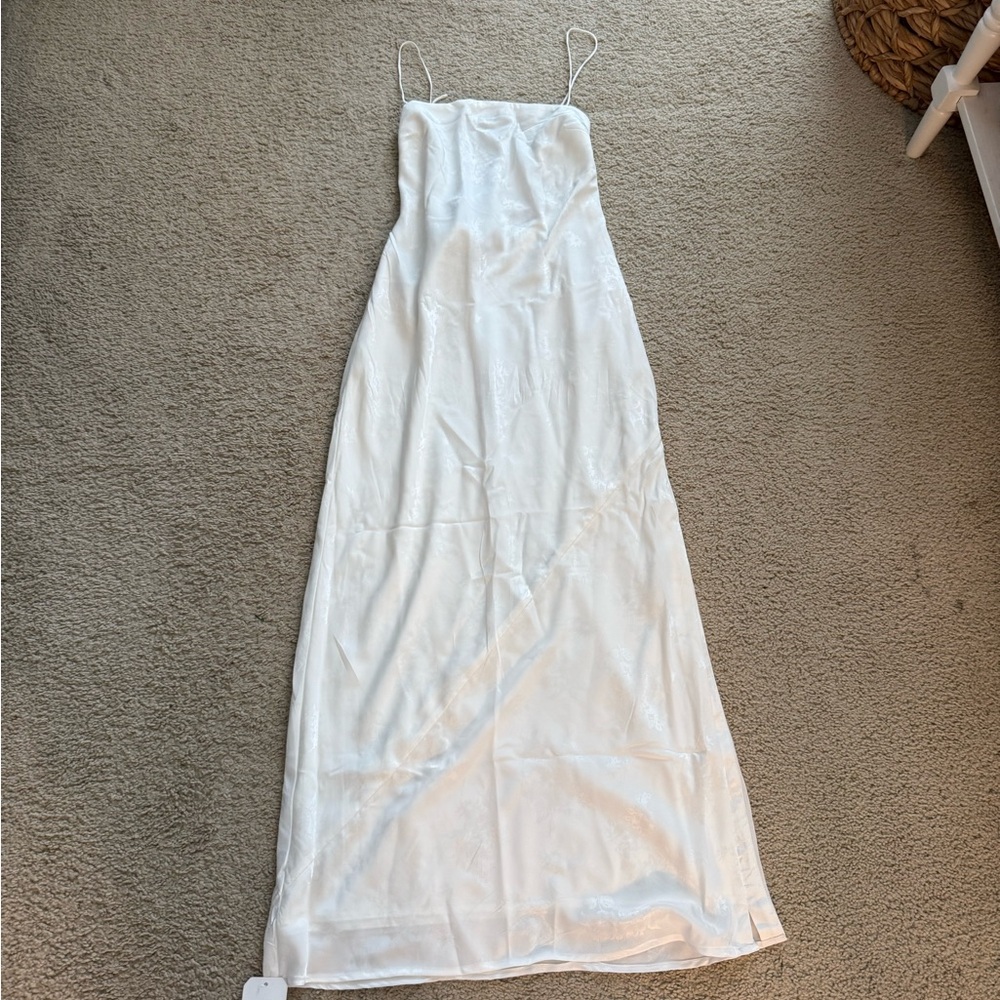 Elegant AF White Spaghetti Strap Dress